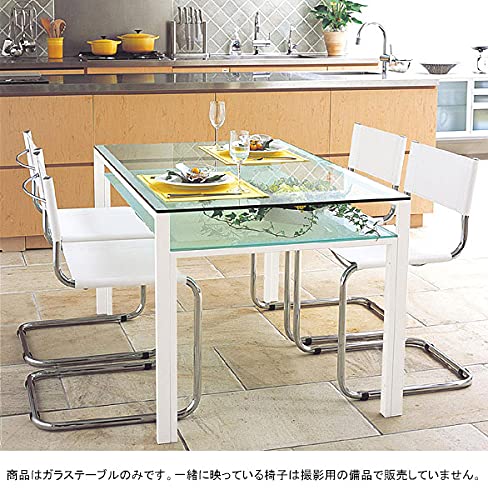 幅130cm・ガラスダイニングテーブル白ホワイト Amazon｜ダイニングテーブル ガラス 白 幅130 ガラステーブル リビング